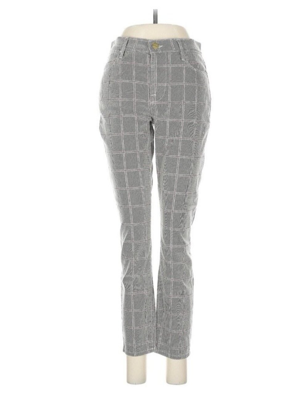 NEW FRAME Plaid Trouser Pants 28 Gray - Picture 2 of 9